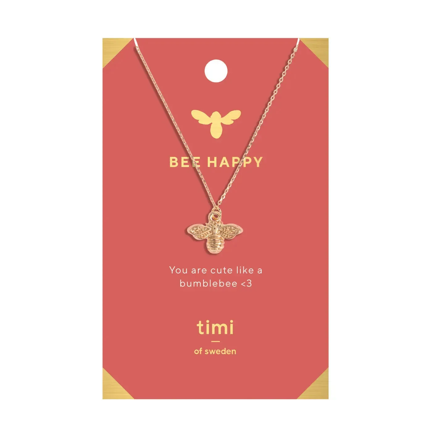 TIMI OF SWEDEN Bee bi halskæde forgyldt 42 cm