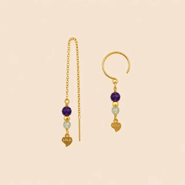 Lulo Jewelry Ametyst Match øreringe 18K guldbelagt lilla