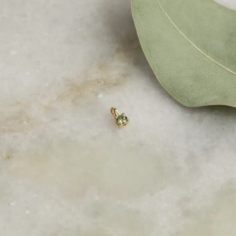 Sisi Copenhagen Prong Solitaire vedhæng ocean green 0,1ct 14kt