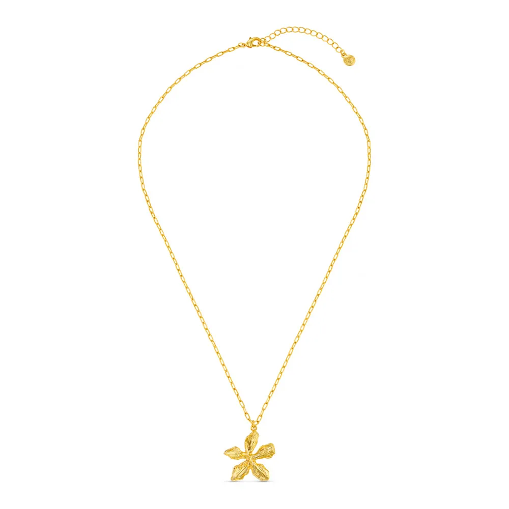 Orelia Statement Metal Flower halskæde forgyldt blomst