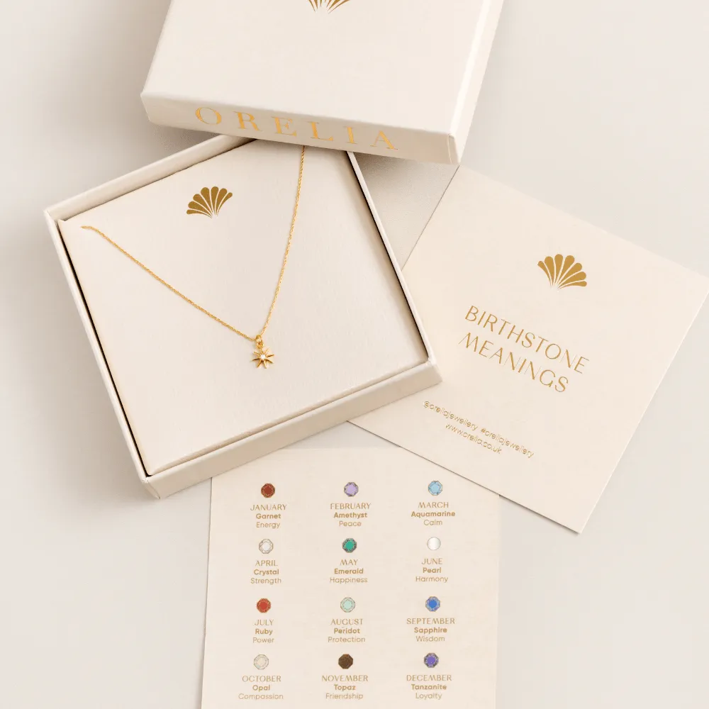 Orelia April Birthstone halskæde guld krystal