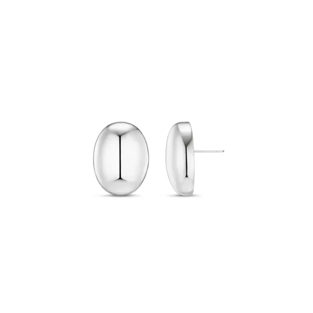Orelia Polished Domed Oval stud øreringe sølv
