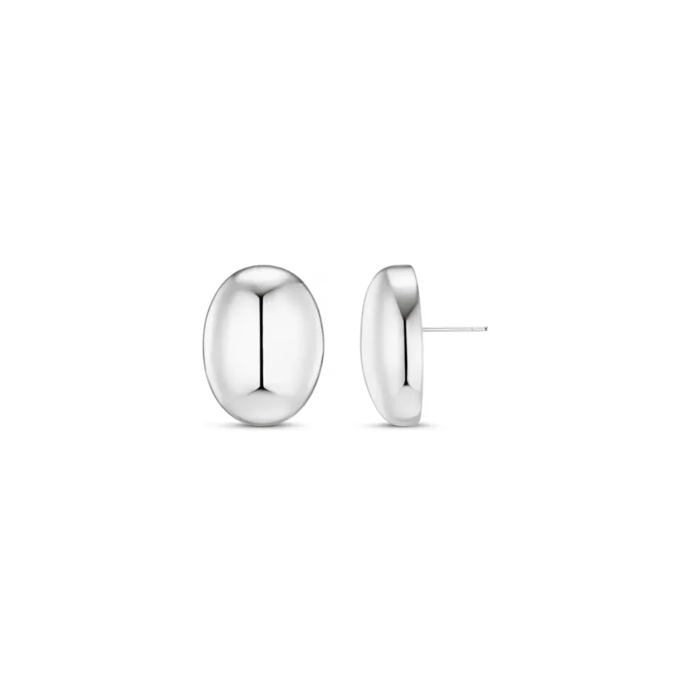 Orelia Polished Domed Oval stud øreringe sølv
