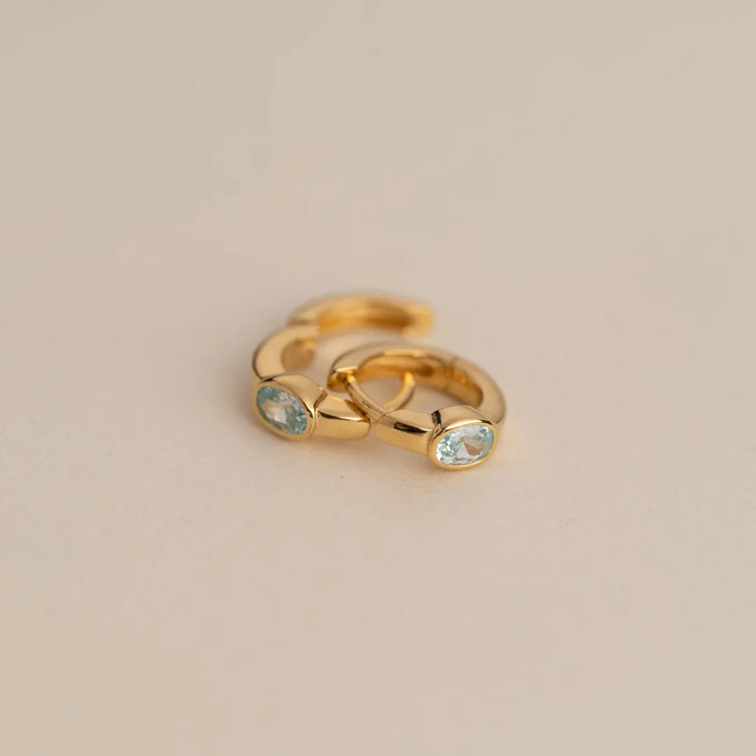 Sisi Copenhagen Rebekka Blue Golden creol øreringe blå zirkon