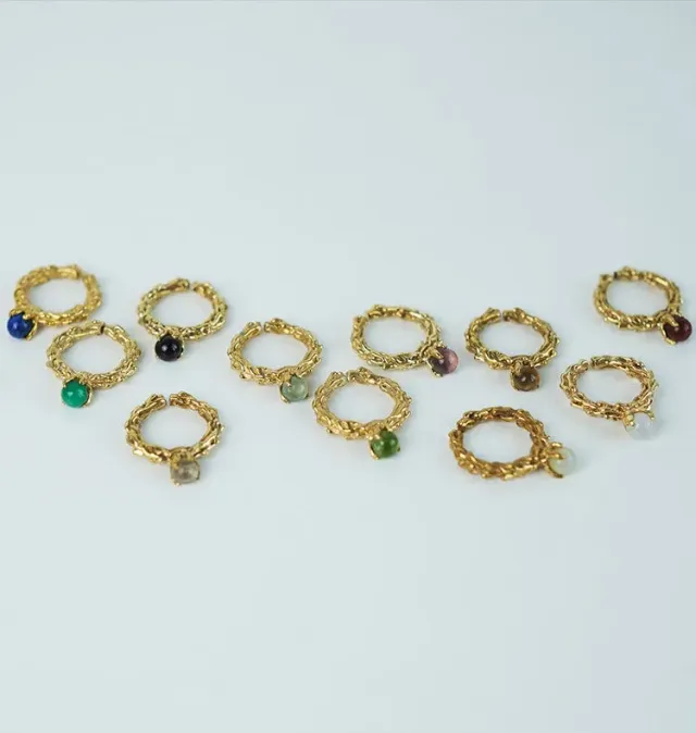 Wos Bedazzled månedssten ring messing guld