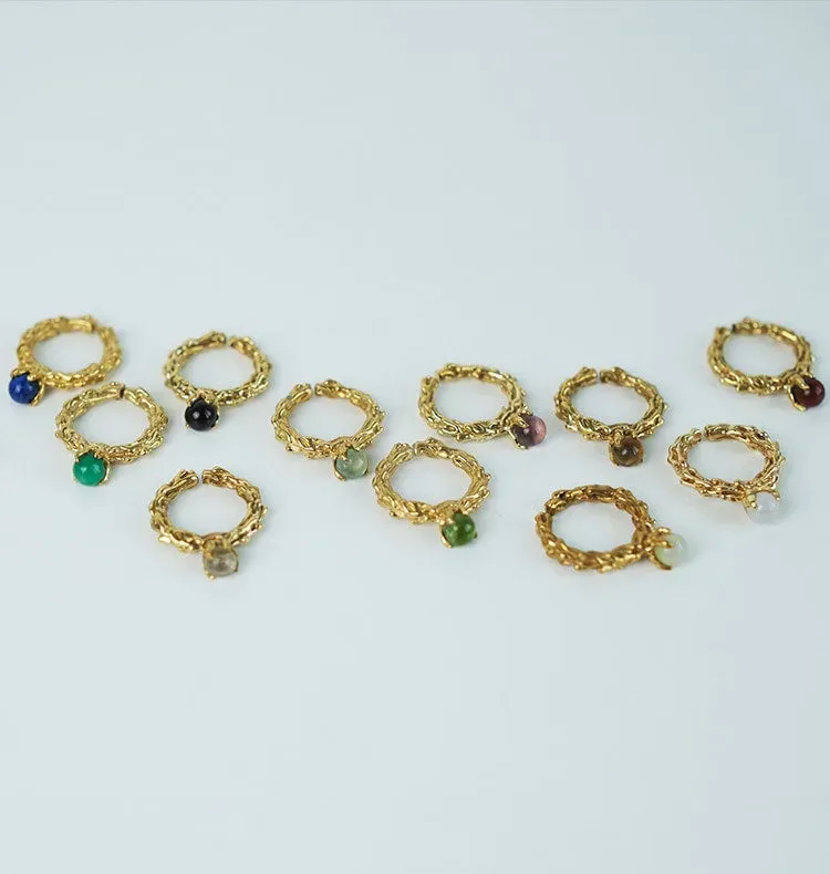 Wos Bedazzled månedssten ring messing guld