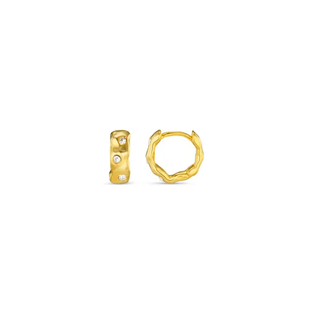 Orelia Molten Huggie Hoop øreringe guld Swarovski krystal