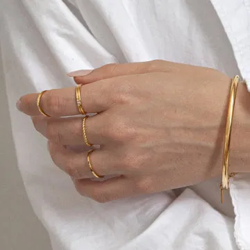 TIMI OF SWEDEN Ring Set ringe guld rustfrit stål str. 17-18