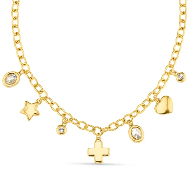 Orelia LUXE Mixed Crystal charmhalskæde forgyldt