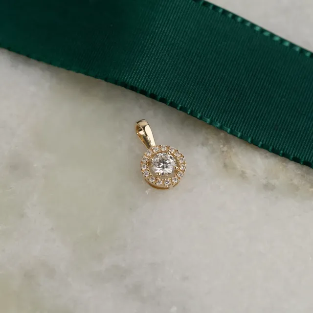 Sisi Copenhagen Round Halo lab-diamond vedhæng 0,66 ct guld