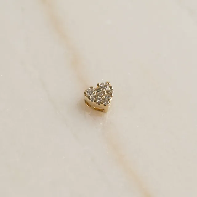 Sisi Copenhagen Heart Pave diamantvedhæng guld 14 kt