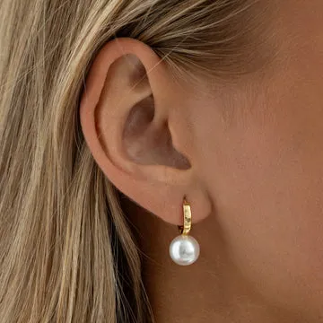 TIMI OF SWEDEN Essie hoop øreringe perle 9 mm guld