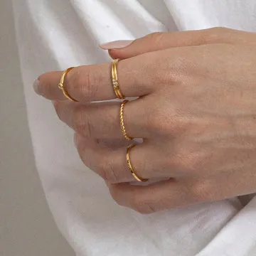 TIMI OF SWEDEN Evi Sleek ring guld waterproof