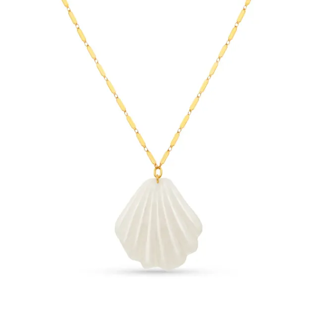 Orelia Statement Resin Shell halskæde lang guld