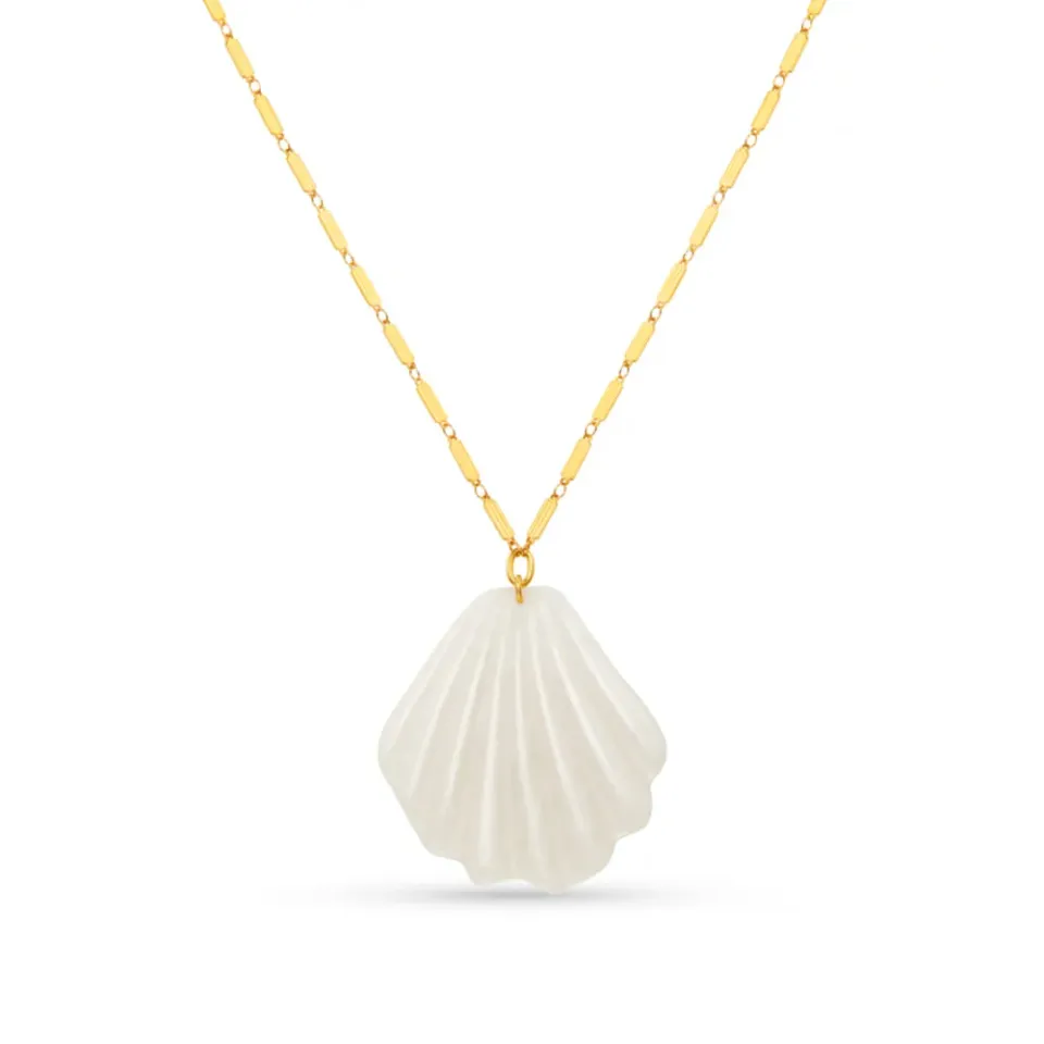 Orelia Statement Resin Shell halskæde lang guld