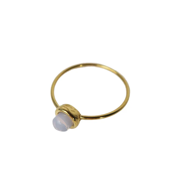 Wos Tea ring hvidguld tynd stålring