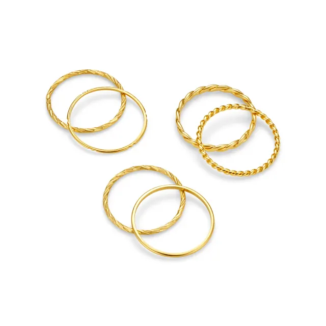 Orelia Multi Stack ringsæt guld 6 stk S/M