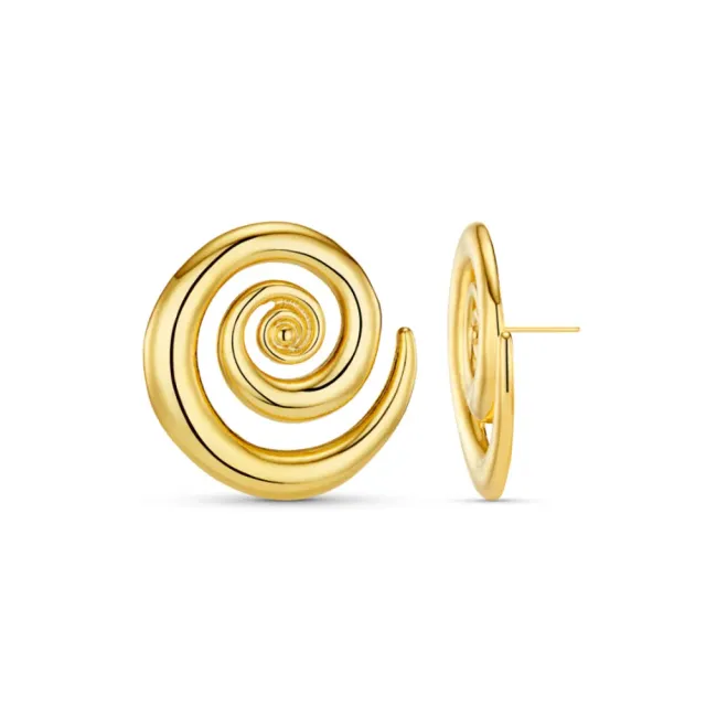 Orelia Statement Spiral Stud øreringe guld