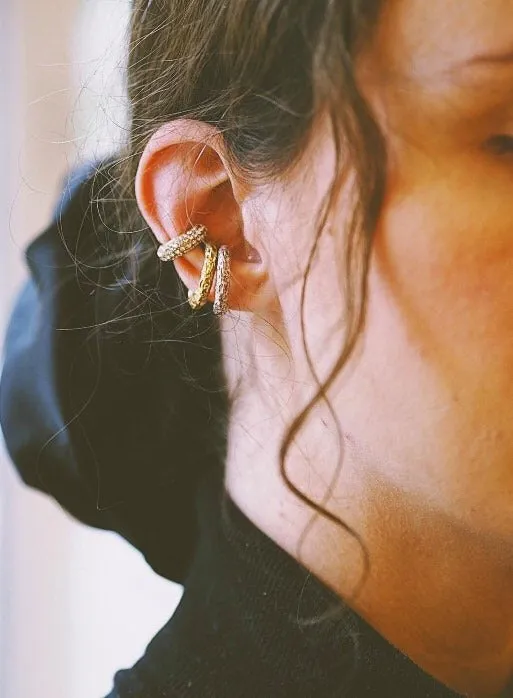 WOS UP Glitter earcuff 2 cm forgyldt single