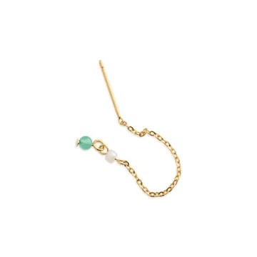 TIMI OF SWEDEN Adele mint bead øreringe guld 7 cm