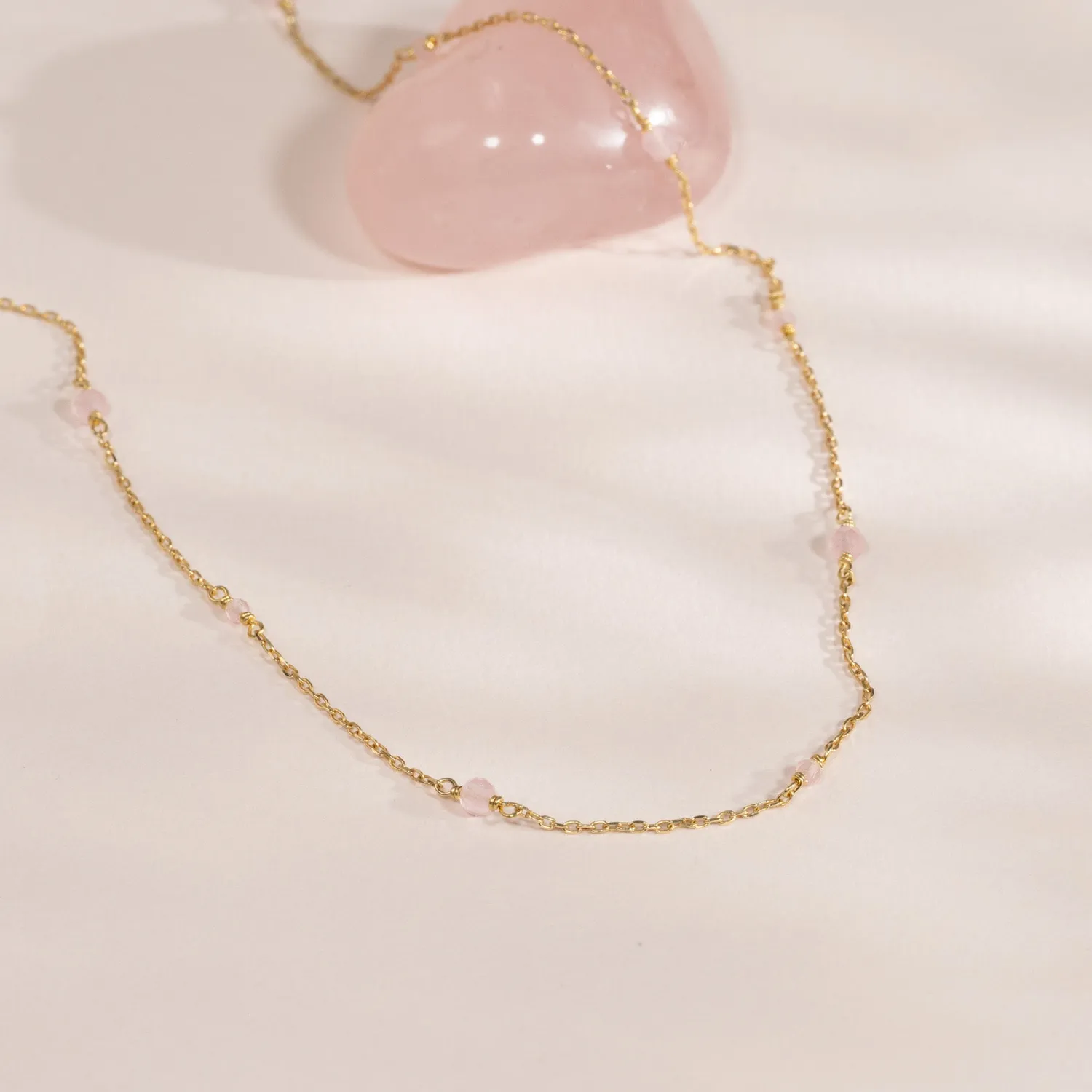 Sisi Copenhagen Isabella halskæde rosa jade guld