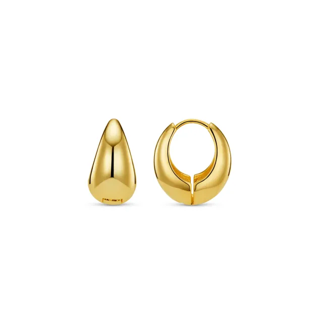 Orelia Polished Domed Taper Hoop øreringe guld