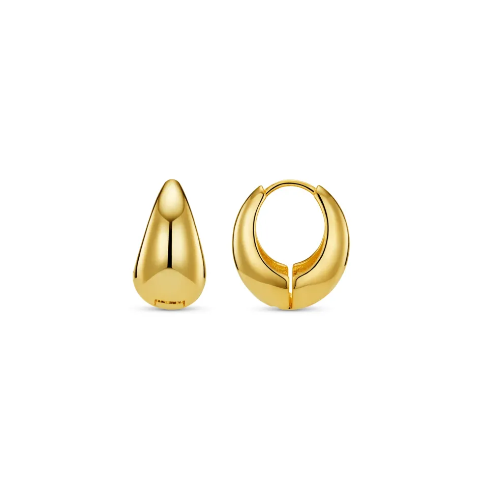 Orelia Polished Domed Taper Hoop øreringe guld