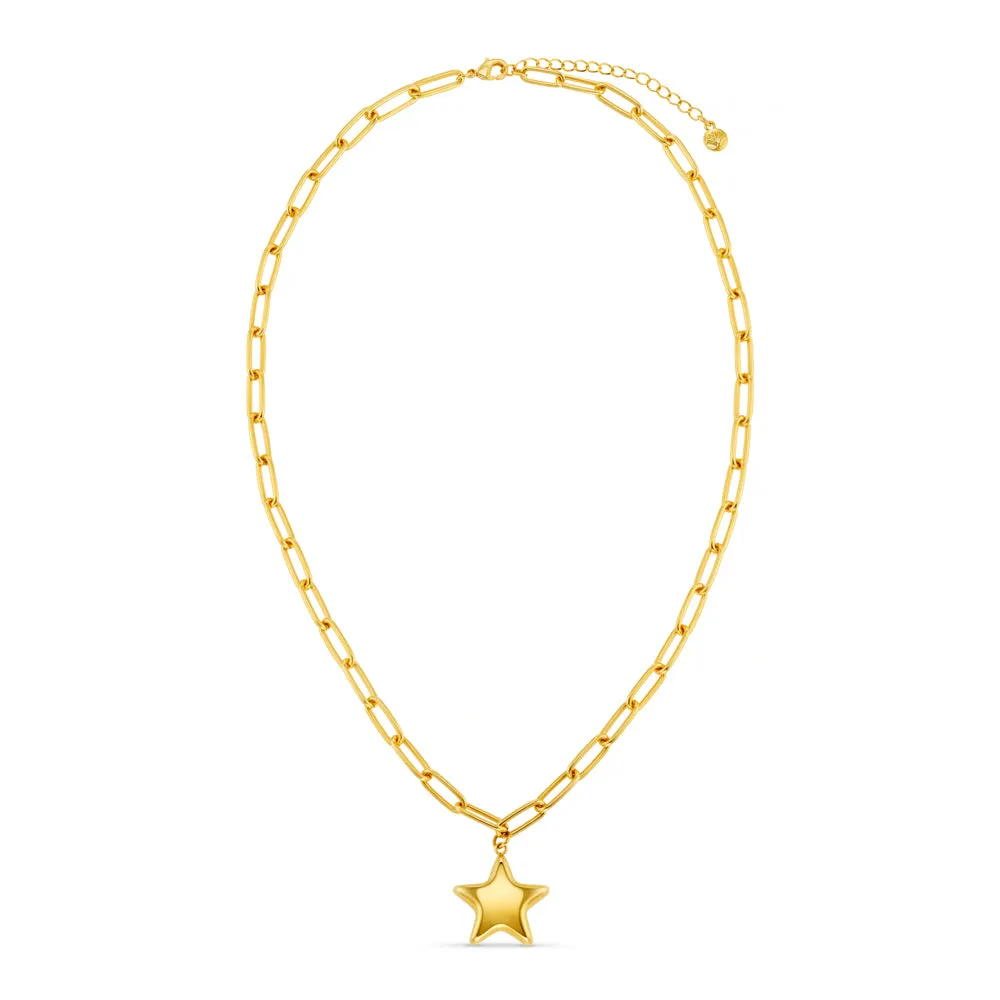 Orelia Statement Star Charm halskæde guld stjerne