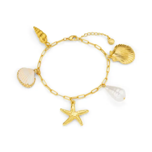 Orelia Eclectic Seaside charm-armbånd guld