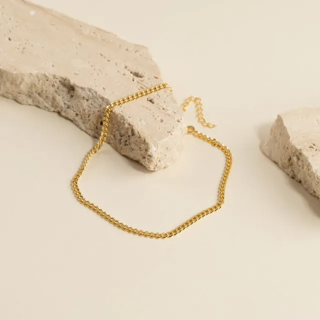Sisi Copenhagen Sia Small Panzer Golden ankelkæde 23+5 cm