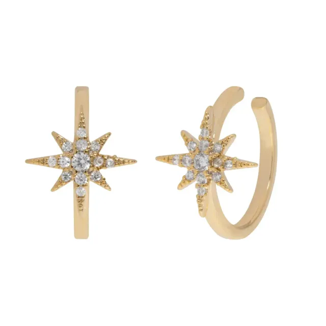 Timi of Sweden Aurora stjerne ear cuff forgyldt par