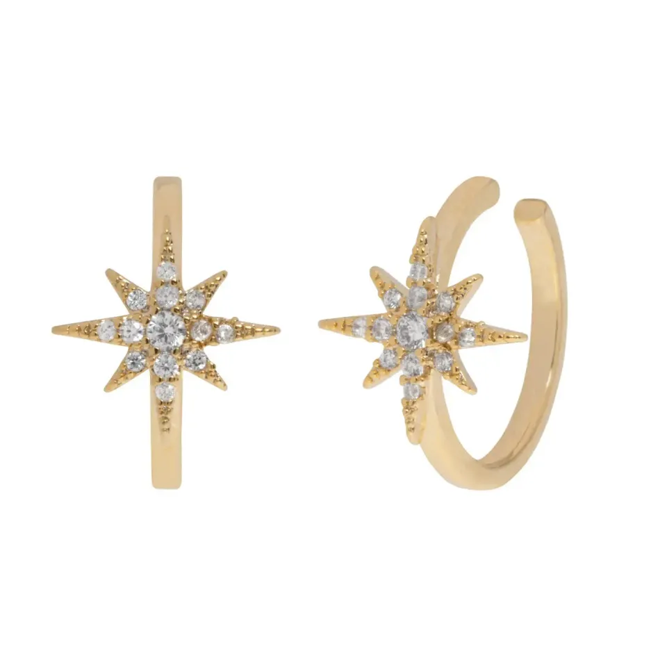 Timi of Sweden Aurora stjerne ear cuff forgyldt par