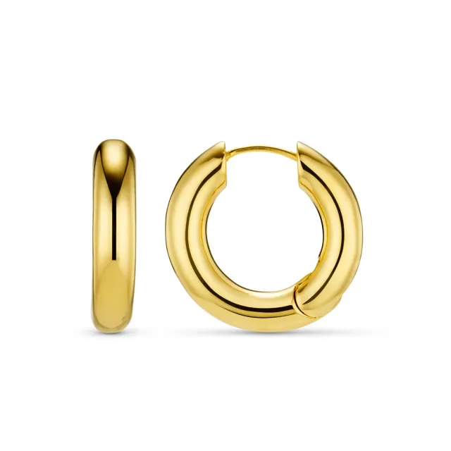Orelia Polished Chubby Mid-Sized Hoop øreringe guld