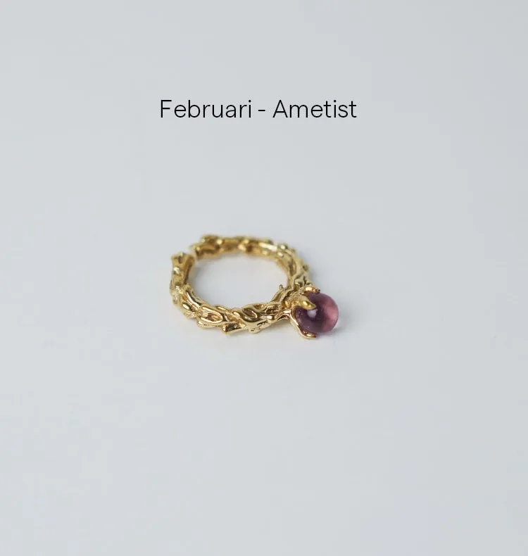 Wos Bedazzled månedssten ring messing guld
