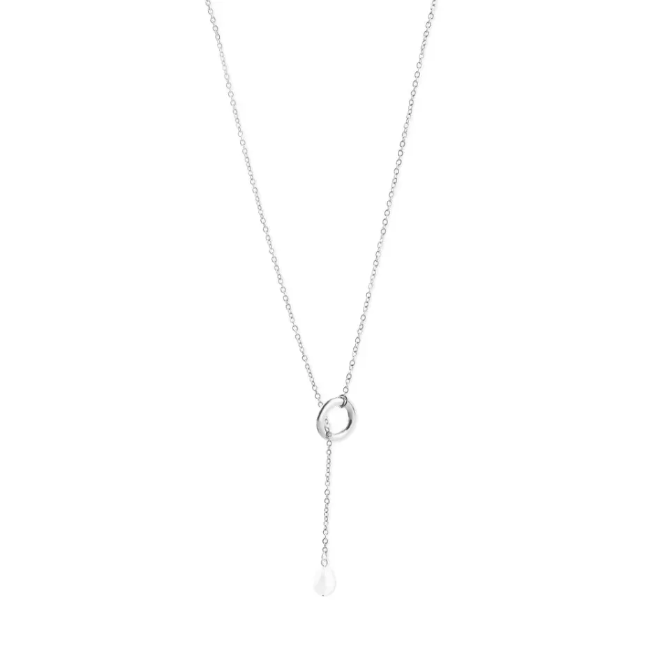 TIMI OF SWEDEN Boel halskæde lariat perle 80 cm stål