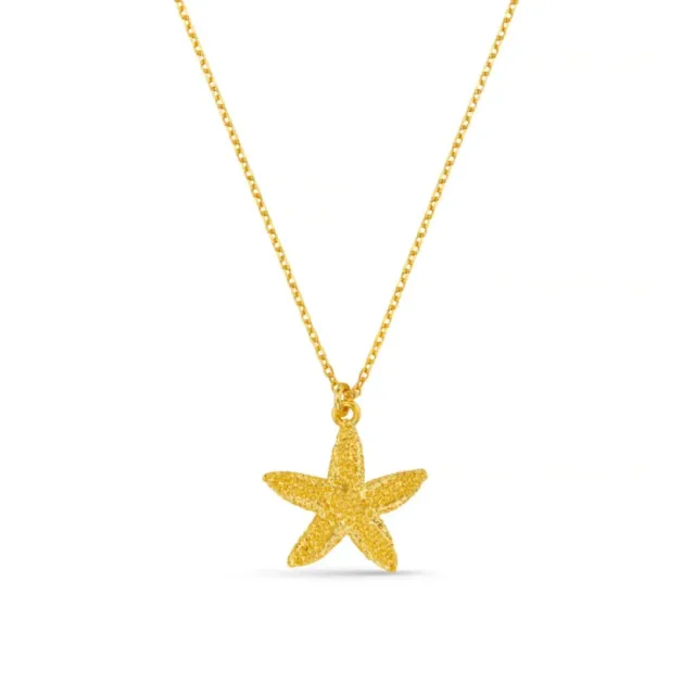 Orelia Textured Starfish halskæde forgyldt guld