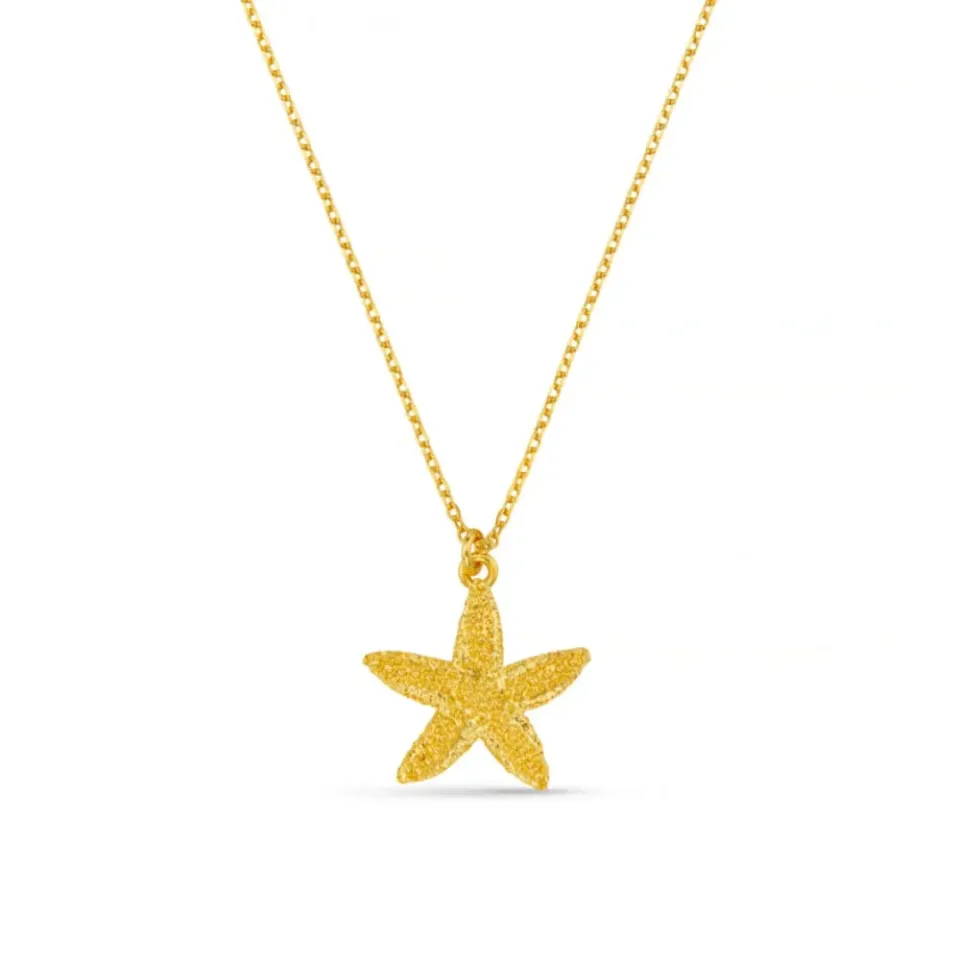 Orelia Textured Starfish halskæde forgyldt guld