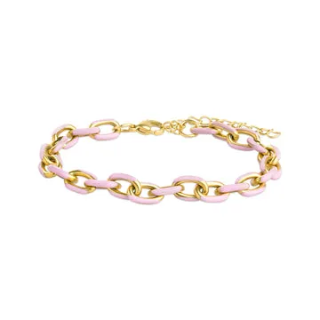 TIMI OF SWEDEN Ines Colorful Link armbånd pink 17 cm