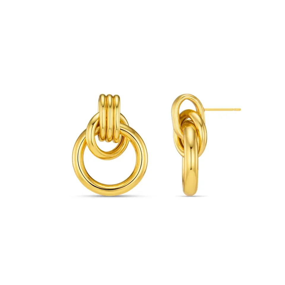 Orelia Linear Interlocking øreringe forgyldt guld