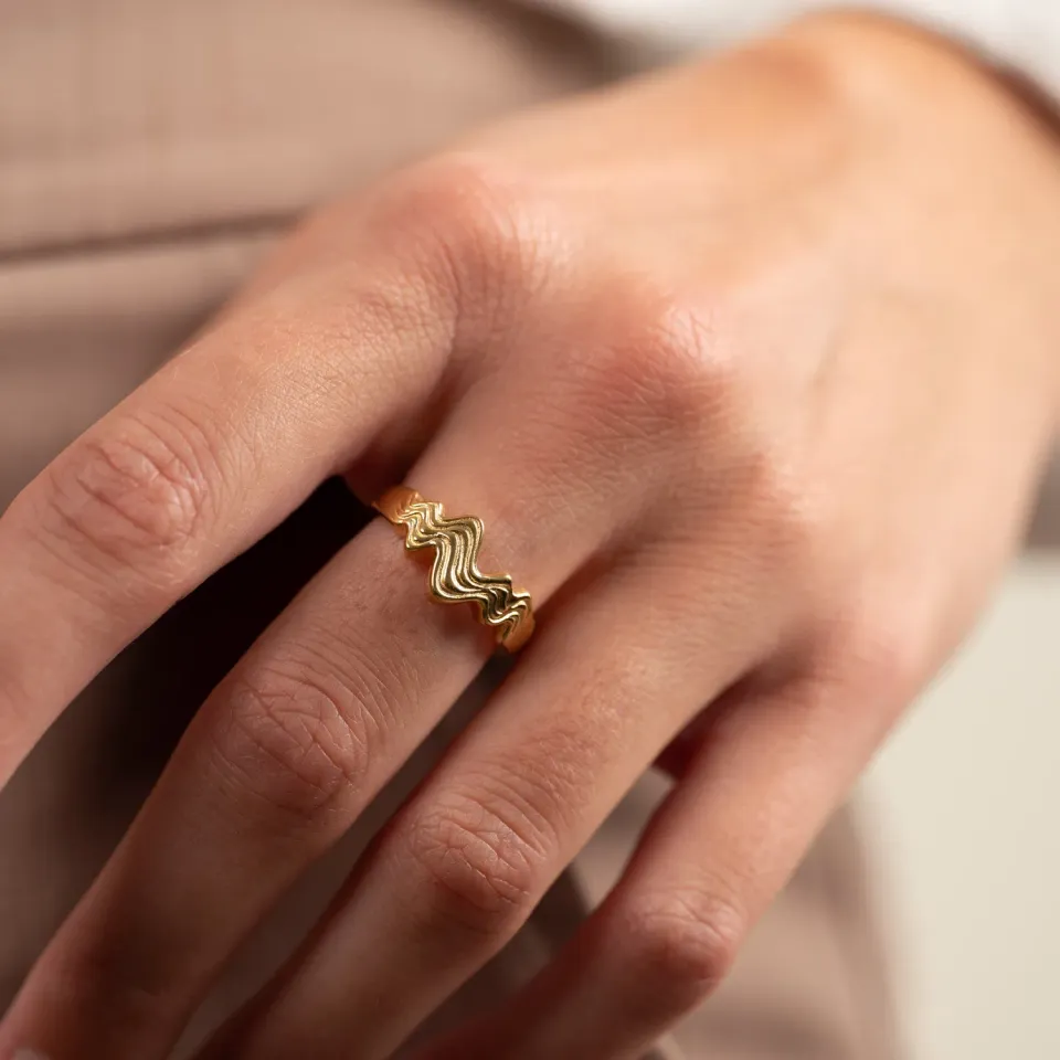Sisi Copenhagen Moana ring forgyldt sølv 9 mm bred