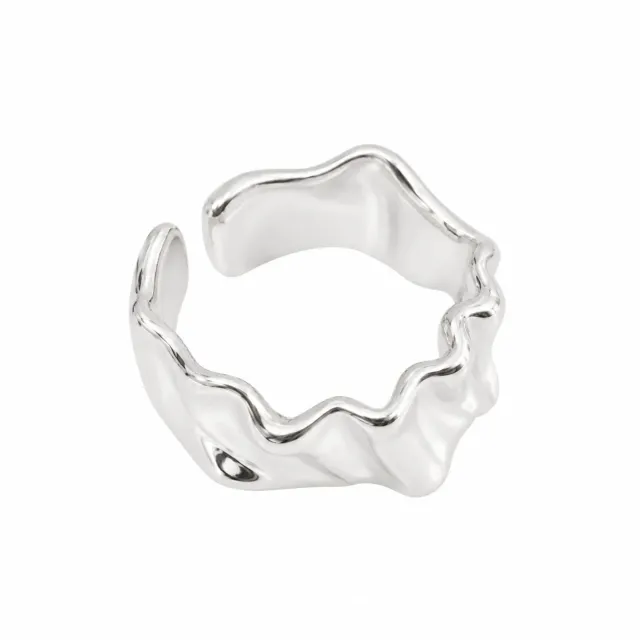 Wos Up Lui ring sølv stål str. 7 bølget