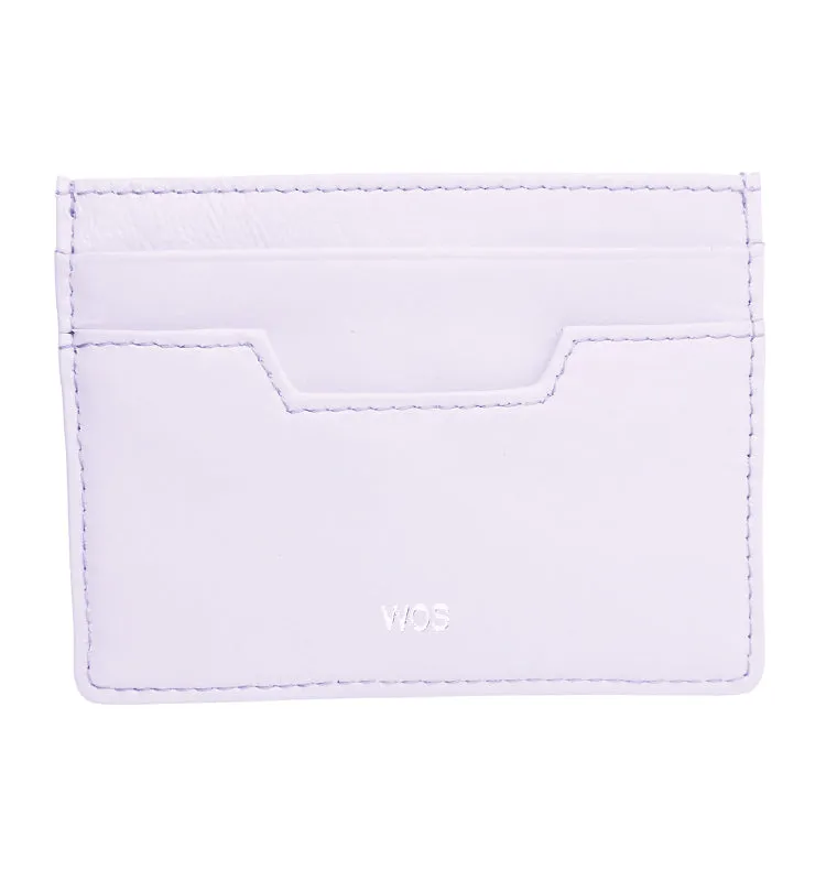 Wos Card kortholder lilla læder 11 cm