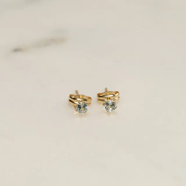Sisi Copenhagen Soley Blue Topaz ørestikker massivt guld