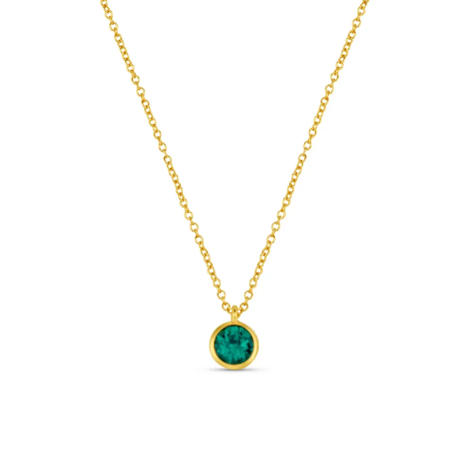 Orelia Emerald Swarovski halskæde guld grøn krystal