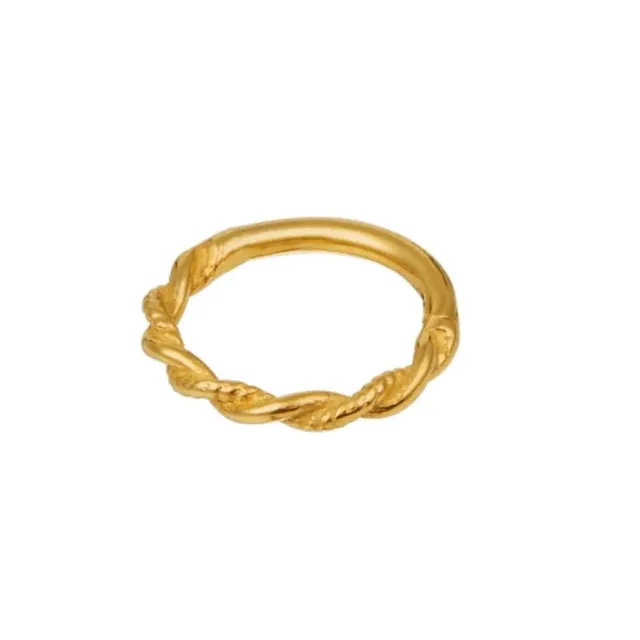 Orelia Rope Twist Clicker Hoop 8mm ørering guld