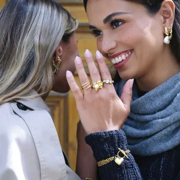 TIMI OF SWEDEN Emilia hjertearmbånd rustfrit stål guld