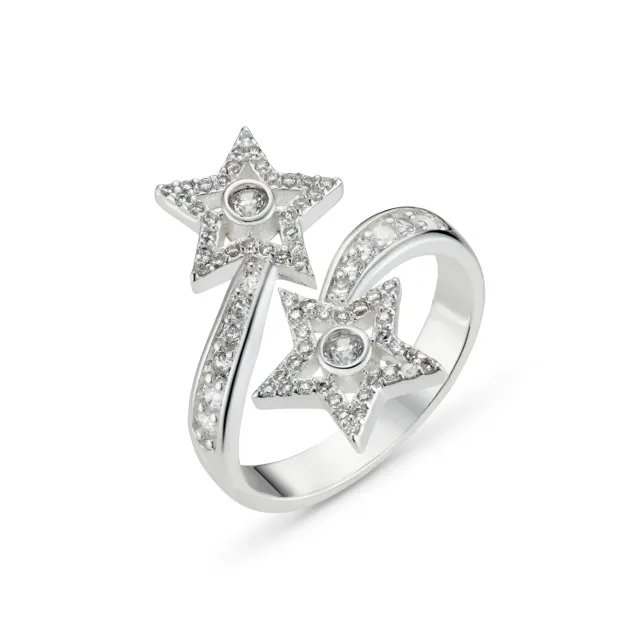 Orelia Crystal Shooting Star ring sølv stjerne