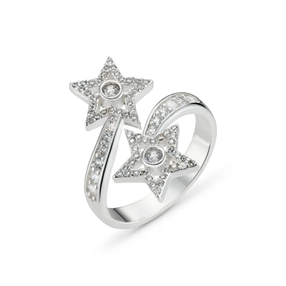 Orelia Crystal Shooting Star ring sølv stjerne