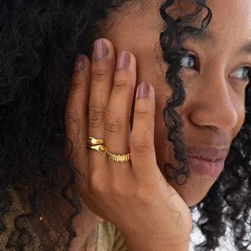 Timi of Sweden Cleo Sculpture ring justerbar stål guld