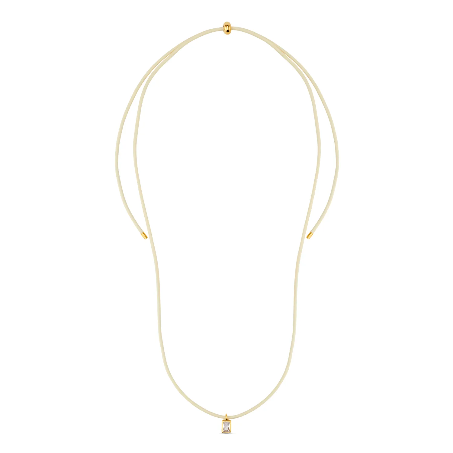 Orelia Crystal Baguette læder halskæde guld justerbar